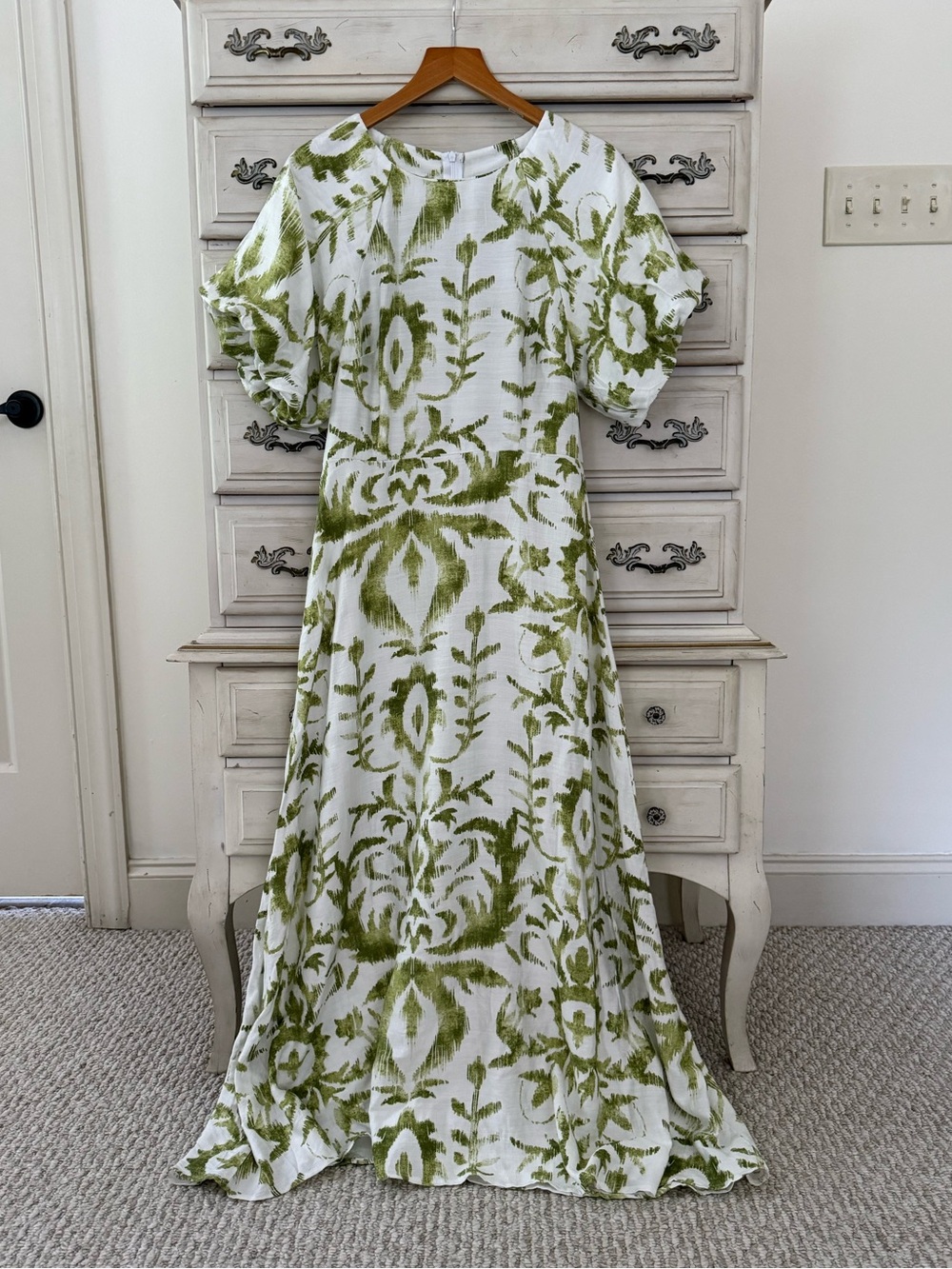 Boho Green Euro Summer Midi Dress - Picture 4 of 6